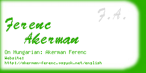 ferenc akerman business card